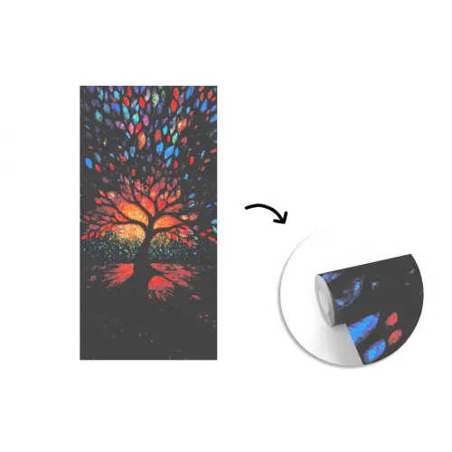Mozaïek - Kleurrijk - Boom - Takken fotobehang vinyl groot -3d