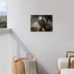 Zeearend - Tak - Wolken - Bruin tuinposter los doek klein -sfeer8