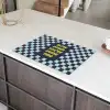 Patroon - Geblok - Blauw - Slow down you're doing fine Inductie beschermer vinyl 3mm klein -sfeer8