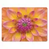 Dahlia - Bloem - Oranje muismat rubber klein -3d