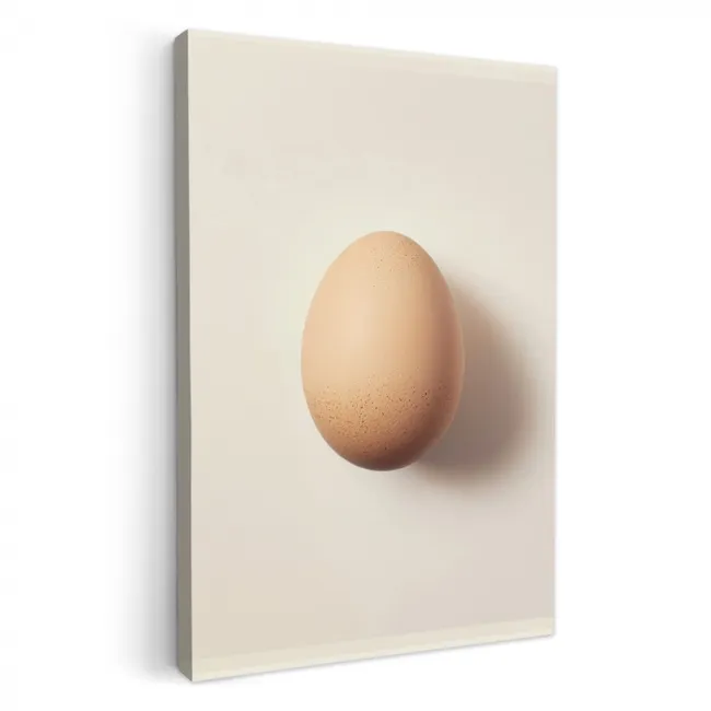 Ei - Beige - Ovaal - Egaal KitchenYeah - Keuken - Canvas klein -3d