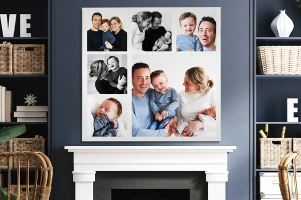 Foto op aluminium - fotocollage gezin