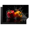 Paprika - Water - Zwart - Groente - Rood - Geel Inductie beschermer vinyl 3mm klein -3d