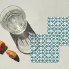 Patroon - Symmetrisch - Blauw onderzetter kurk middel 366 -sfeer4
