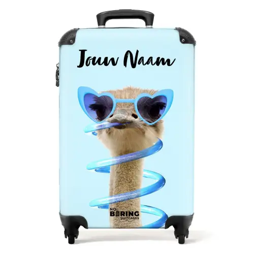 Sierk Struisvogel Blauw NBS - Handbagage koffer - Kinderen Unisex middel -productfoto_recht
