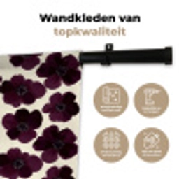 Bloemen - Aquarel - Paars Wandkleed katoen klein 269 -sfeer2