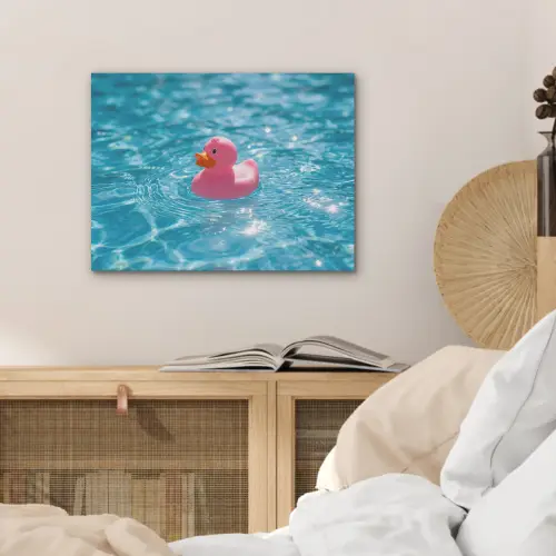 Badeend - Dobberend - Roze PET vilt klein -sfeer3
