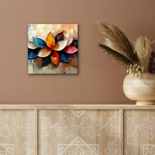 Bloem - Abstract - Kleurrijk - Bladeren aluminium wit klein -sfeer4