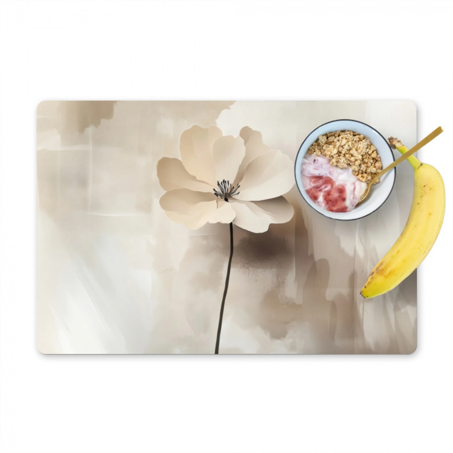 Bloem - Beige - Verf - Schaduw Placemat vinyl groot -zzzproduct_Kitchenyeah-website