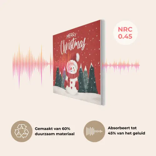 Kerstgroet - Sneeuw - Rood PET vilt klein -USP_NL