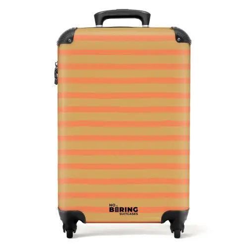Streep patroon oranje NBS - Handbagage koffer - Kinderen Unisex middel -productfoto_recht