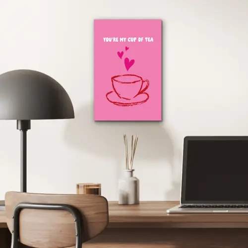 Thee - Roze - Valentijn - Tekst aluminium wit klein -sfeer5