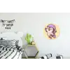 Pinguïn - Rolschaatsen - Geel - Energiek Wandcirkel aluminium klein -kinderkamer