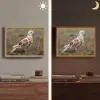 Duif - Bloemen - Natuur Light Box met batterij (Wandlamp) middel -sfeer3