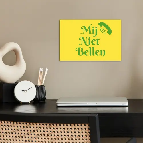 Mij niet bellen - Telefoon - Geel poster papier klein -sfeer1