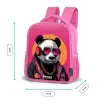 Panda met Koptelefoon, Zonnebril en Gouden Ketting Kinderrugzak - Roze middel -productfoto_formaten