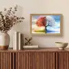 Seizoenen - Kunst - Boom - Winter - Herfst Light Box met kabel (Tafellamp) klein -sfeer2