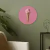 Hoorntje - Schepijs - Roze Akoestische PET Vilt - Rond klein -sfeer2