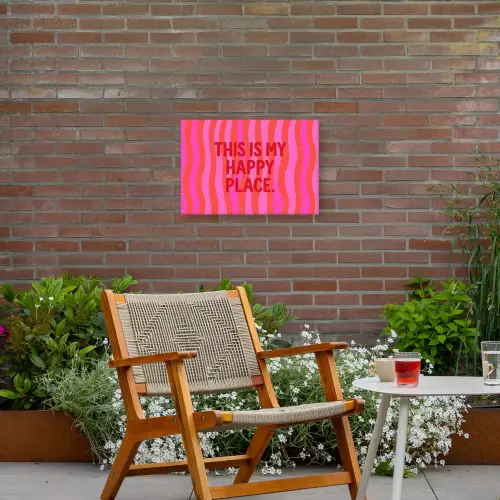 Tekst - Modern - Kleurrijk Tuinposter op houten frame 2 cm dik klein -sfeer3