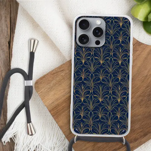 Deco - Waaier - Blauw Hoesje iPhone 16 Pro Max met koord klein 804 -sfeer4