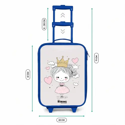 Kleine prinses met hartjes Kinderkoffer - Blauw klein -productfoto_formaten