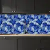 Palmblad - Patroon - Blauw keuken achterwand 2 middel 871 -sfeer1