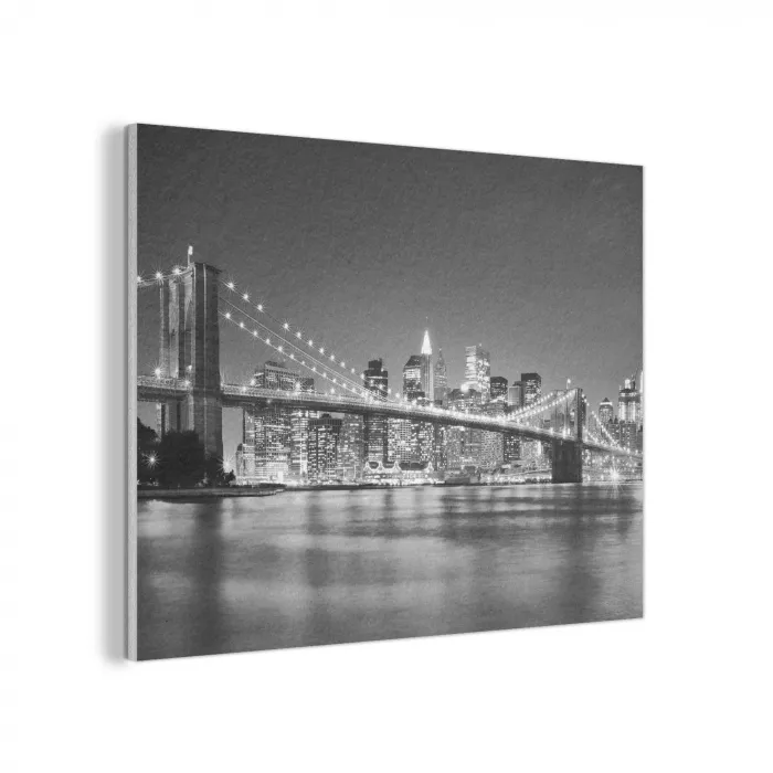 New York - Brug - Brooklyn - Zwart wit - Architectuur PET vilt klein -3d