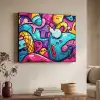 Abstract - Neon - Design - Kleurrijk - Graffiti Textielframe zwart klein -sfeer3