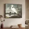 Reiger - Planten - Wolken - Wit Textielframe - compleet frame klein -sfeer3