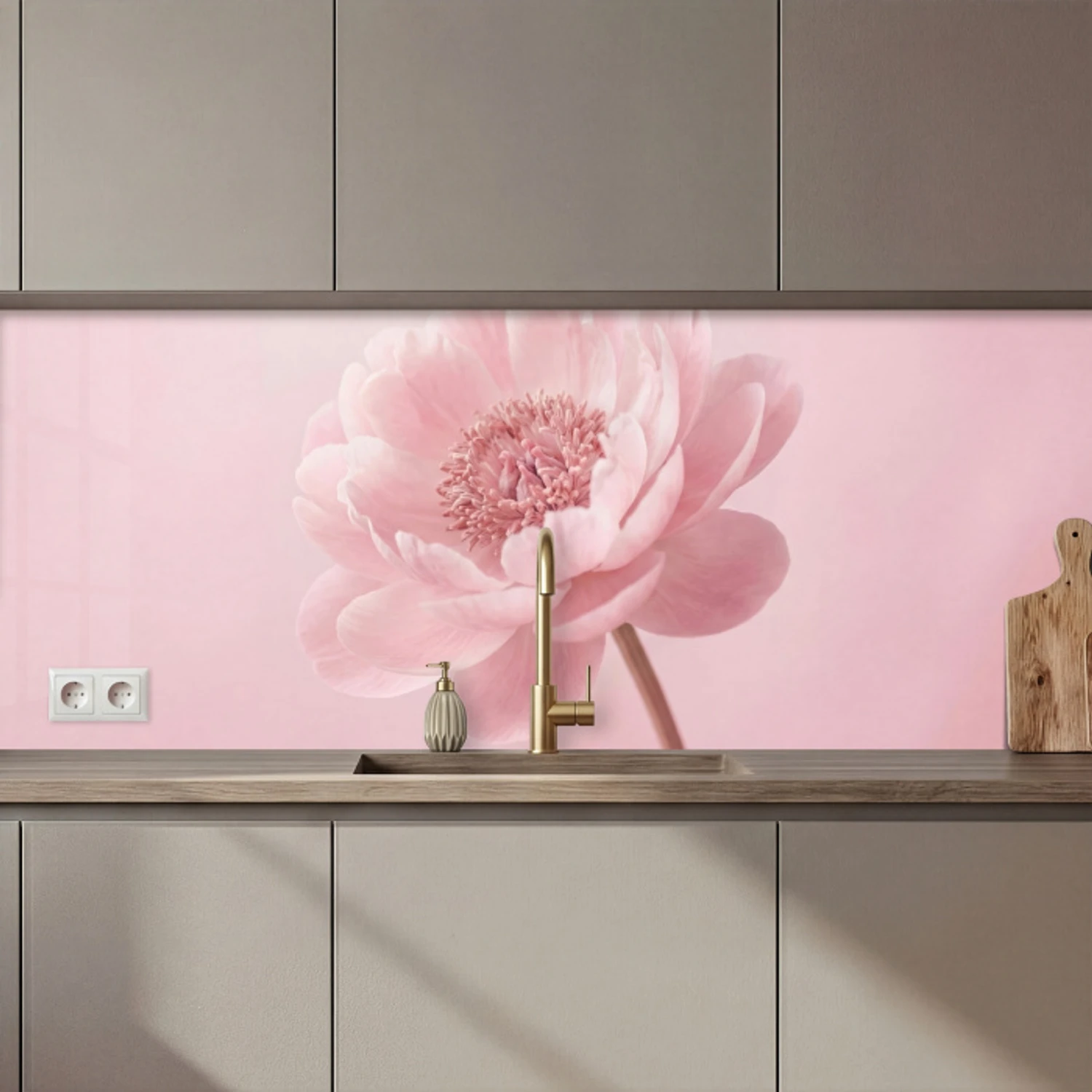 Bloem - Pioenroos - Roze keuken achterwand 2 middel zz_3dshopping