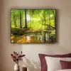 Bos - Landschap - Water - Bomen - Zon - Groen - Natuur Textielframe - compleet frame klein -sfeer1