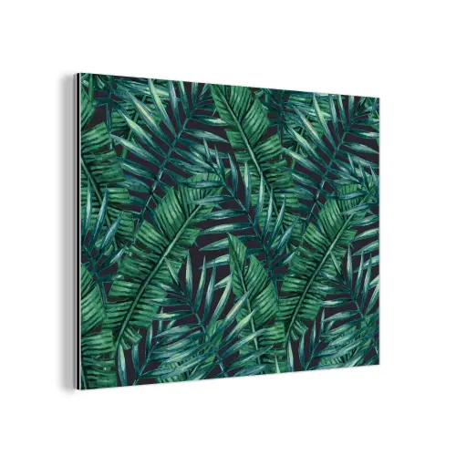 Jungle - Bladeren - Tropical aluminium wit klein -3d