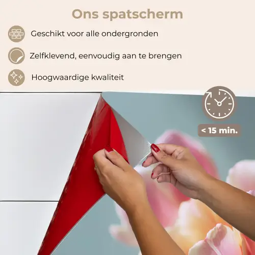 Tulpen - Roze - Stelen keuken achterwand spatscherm klein -spatscherm_NL