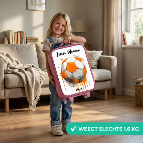 Voetbalvibes - Verf - Oranje Kinderkoffer - Roze klein -sfeer2_NL