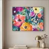 Bloemen - Olieverf - Kunst - Natuur Textielframe - compleet frame klein -sfeer2