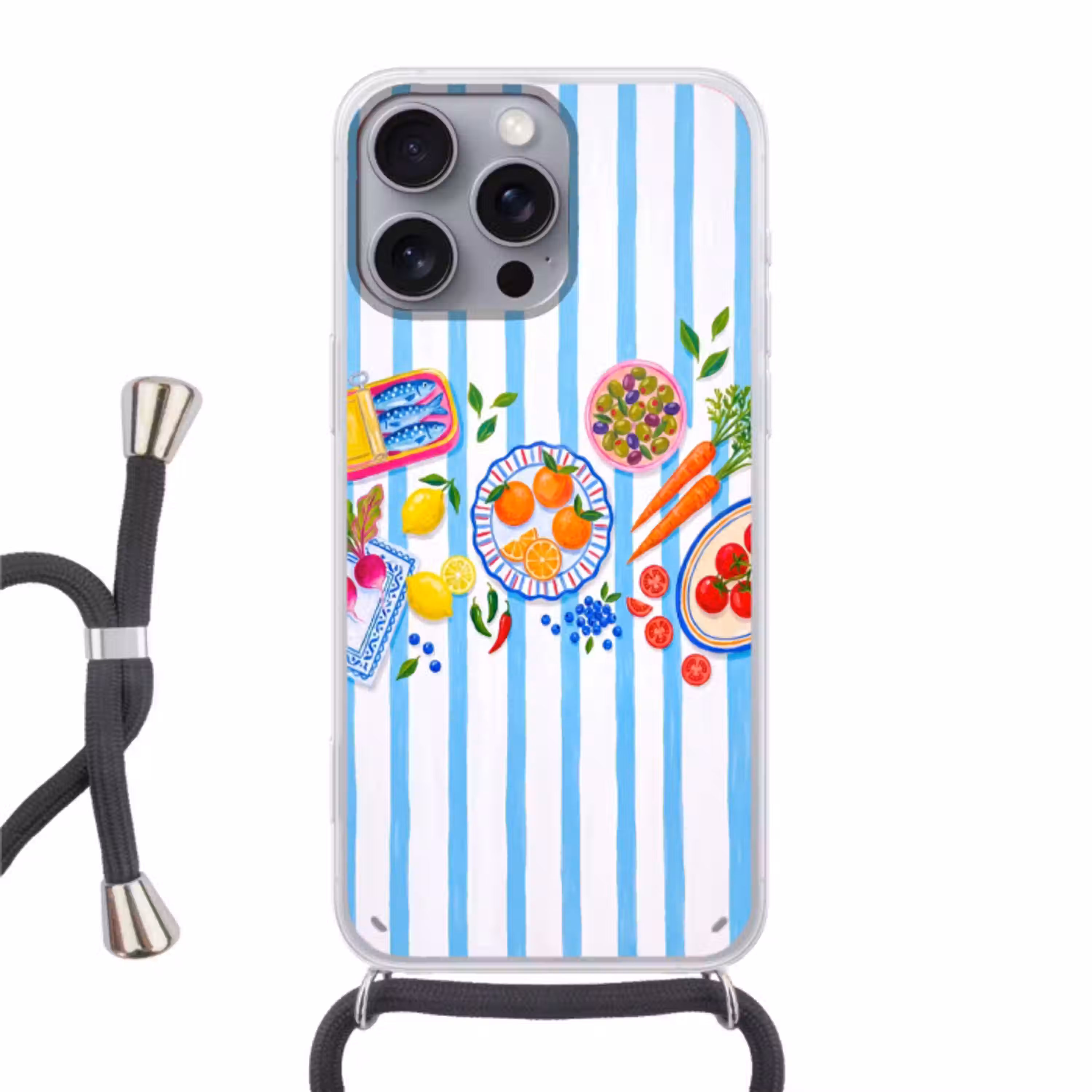 Eten - Vers - Illustratie Hoesje iPhone 16 Pro Max met koord klein -3d