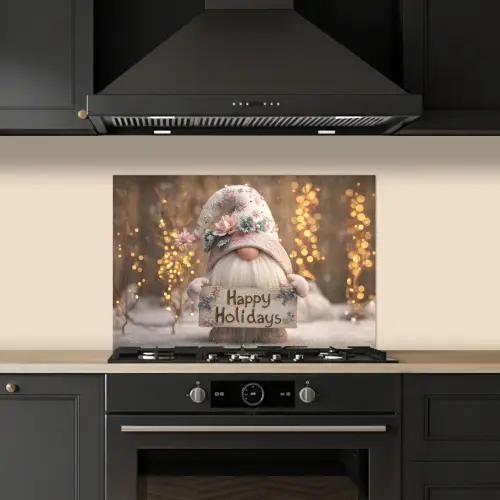 Kerst - Gnome - Bord - Kleurrijk keuken achterwand spatscherm klein -sfeer1