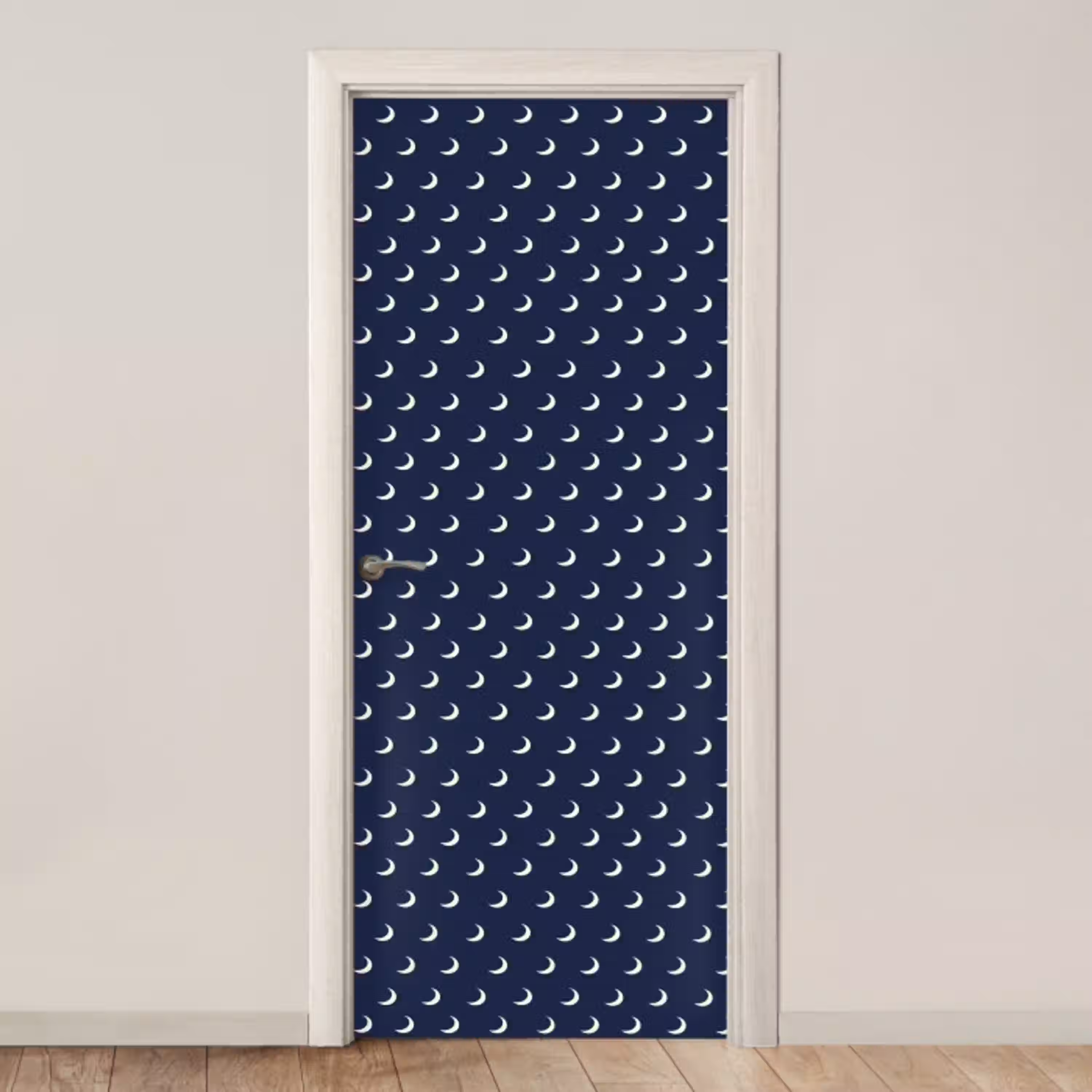 Patroon - Manen - Blauw deurposter klein 289 -3d_beige