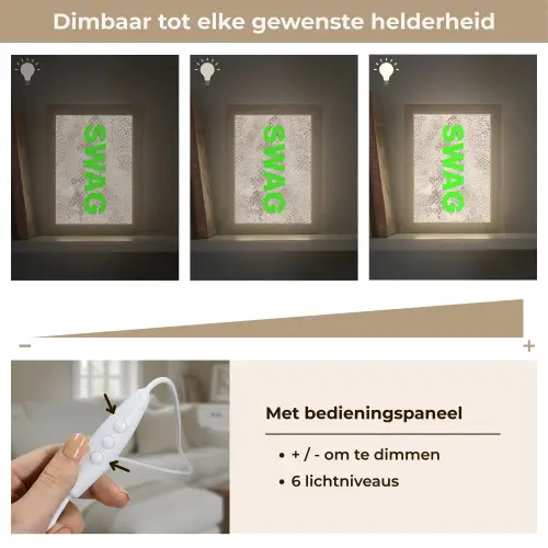 Slangenprint - SWAG - Neon - Groen Light Box met kabel (Tafellamp) klein -USP_dimbaarNL
