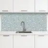 Klassiek - Bloemen - Blauw keuken achterwand 2 middel 871 -3d