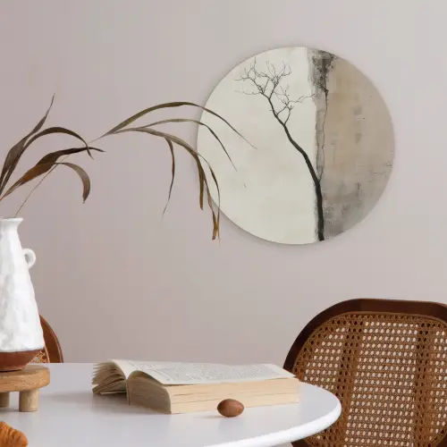 Wabi sabi - Plant - Beige Akoestische PET Vilt - Rond klein -sfeer3