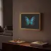Vlinder - Blauw - Contrast Light Box met batterij (Wandlamp) middel -sfeer1