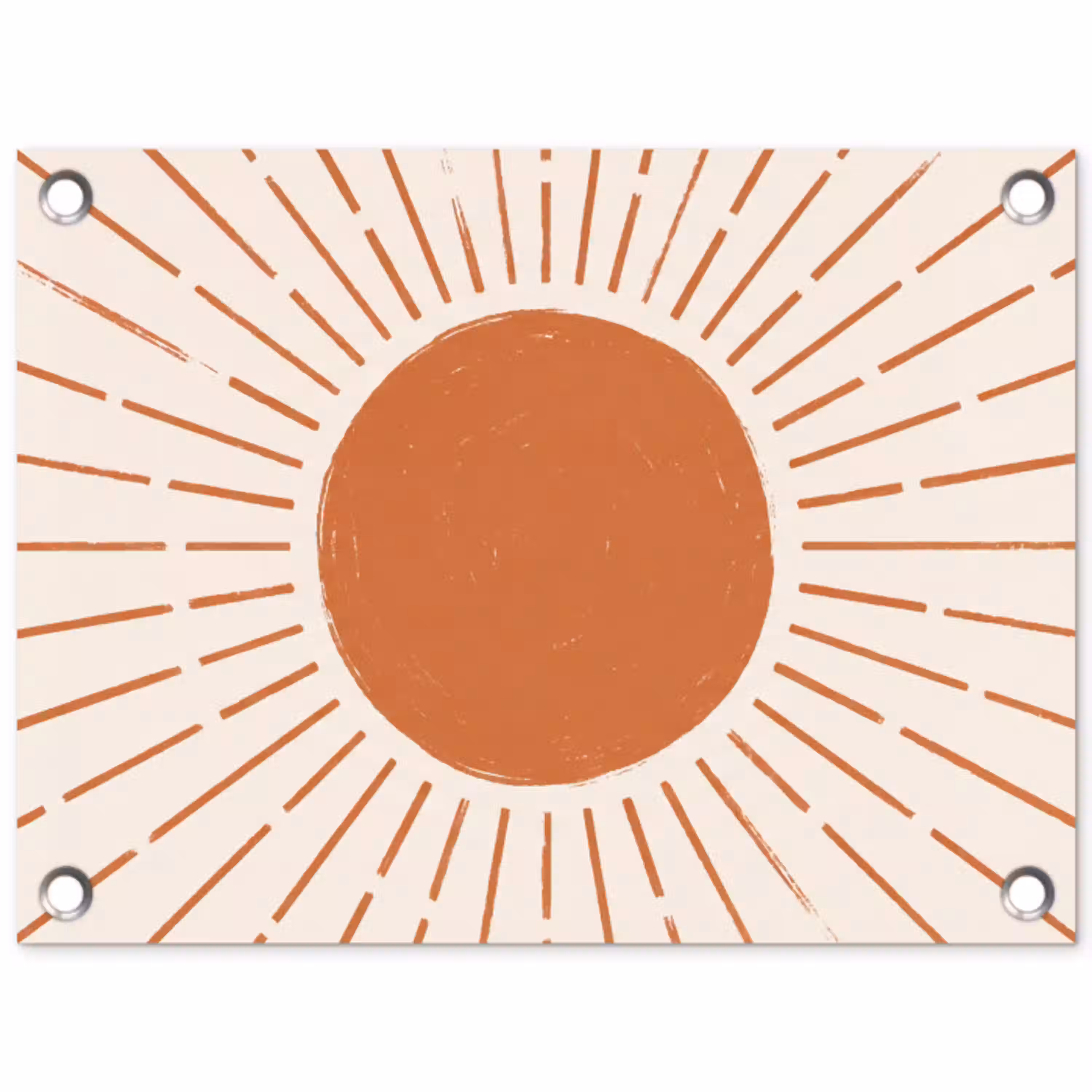 Zon - Stralen - Abstract - Terracotta - Modern tuinposter los doek klein -3d