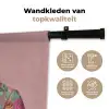 Luiaard - Bloemenprint - Bril - Roze Wandkleed katoen klein -sfeer2