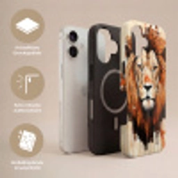 Leeuwenkop - Lijnen - Crème Toughcase MagSafe Apple iPhone 17 klein -USP_Lagen_DE