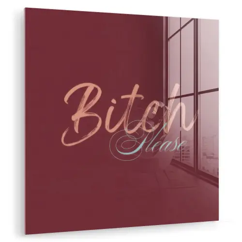 Bitch please - Rood - Blauw plexiglas 5mm klein -zzzproduct_nieuw