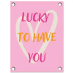 Lucky - Love - Valentijn - Roze tuinposter los doek klein -3d