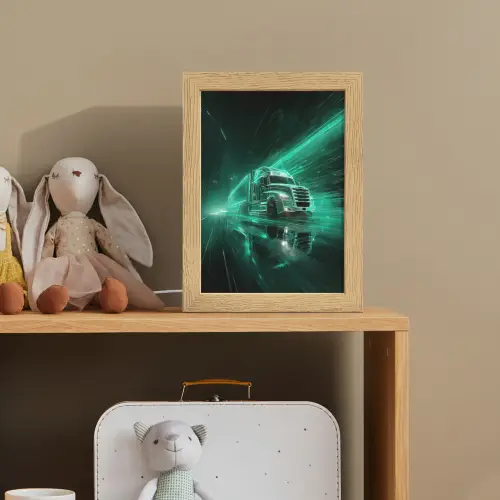 Vrachtwagen - Snelheid - Groen - Neon Light Box met kabel klein -sfeer2_kind