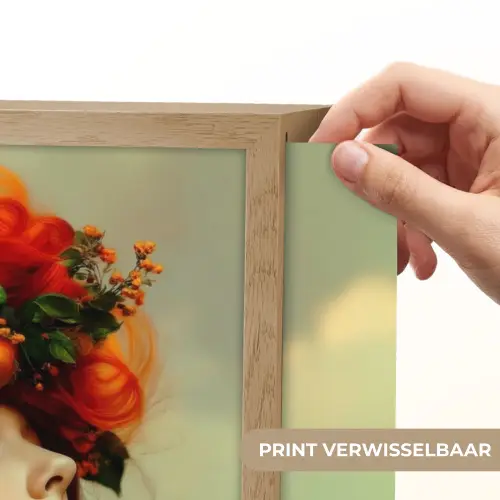 Vrouw - Appels - Rood - Bladeren Light Box met batterij (Wandlamp) middel -USP_websiteprintNL