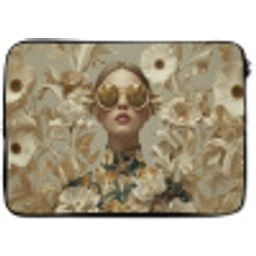 Vrouw - Bloemen - Zonnebril - Wit laptophoes neopreen klein -zkaufland3dotto